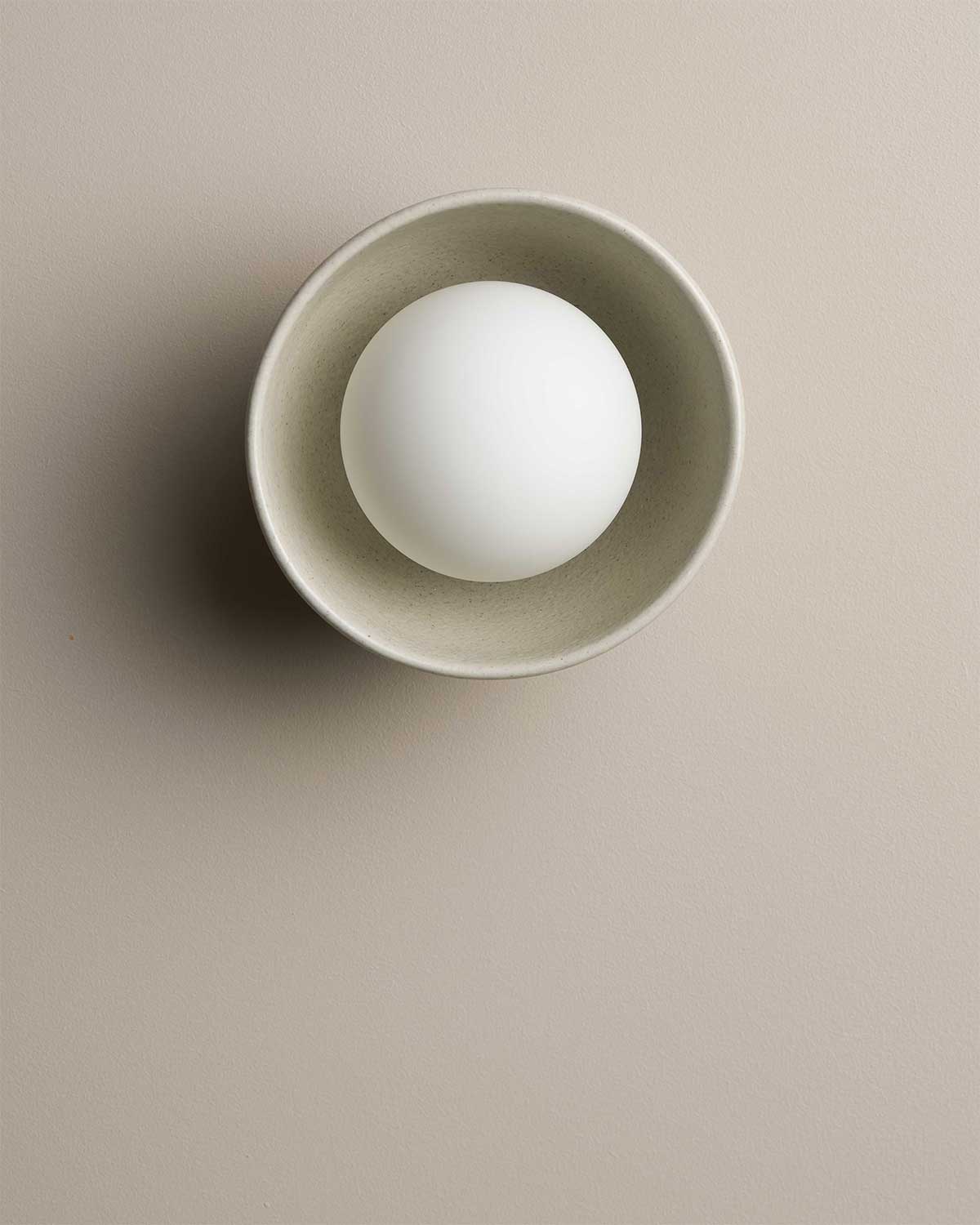Ceramic Wall Bowl Sconce Light / Shale