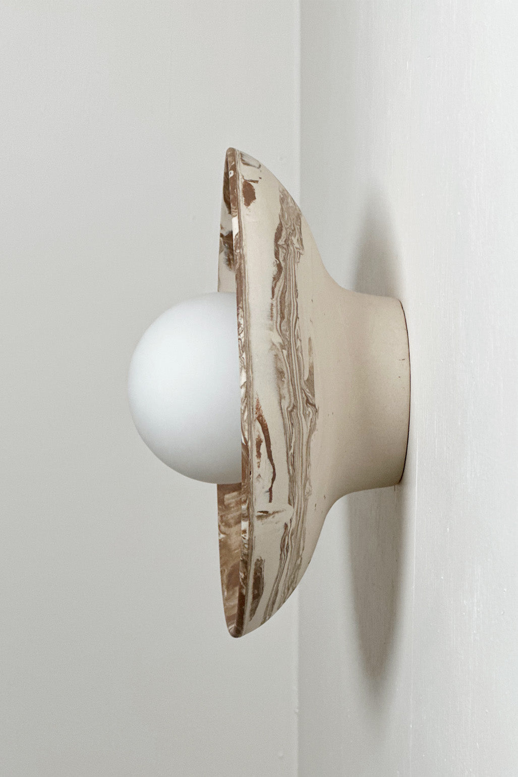 Ceramic Wall Dish Sconce Light / One Made #10
