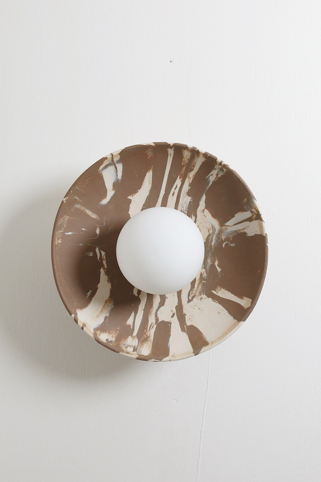 Ceramic Wall Dish Sconce Light / One Made #1