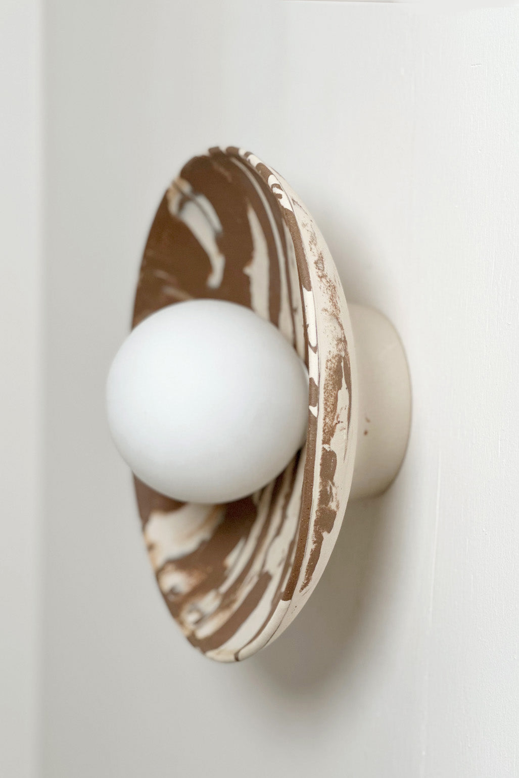 Ceramic Wall Dish Sconce Light / One Made #1
