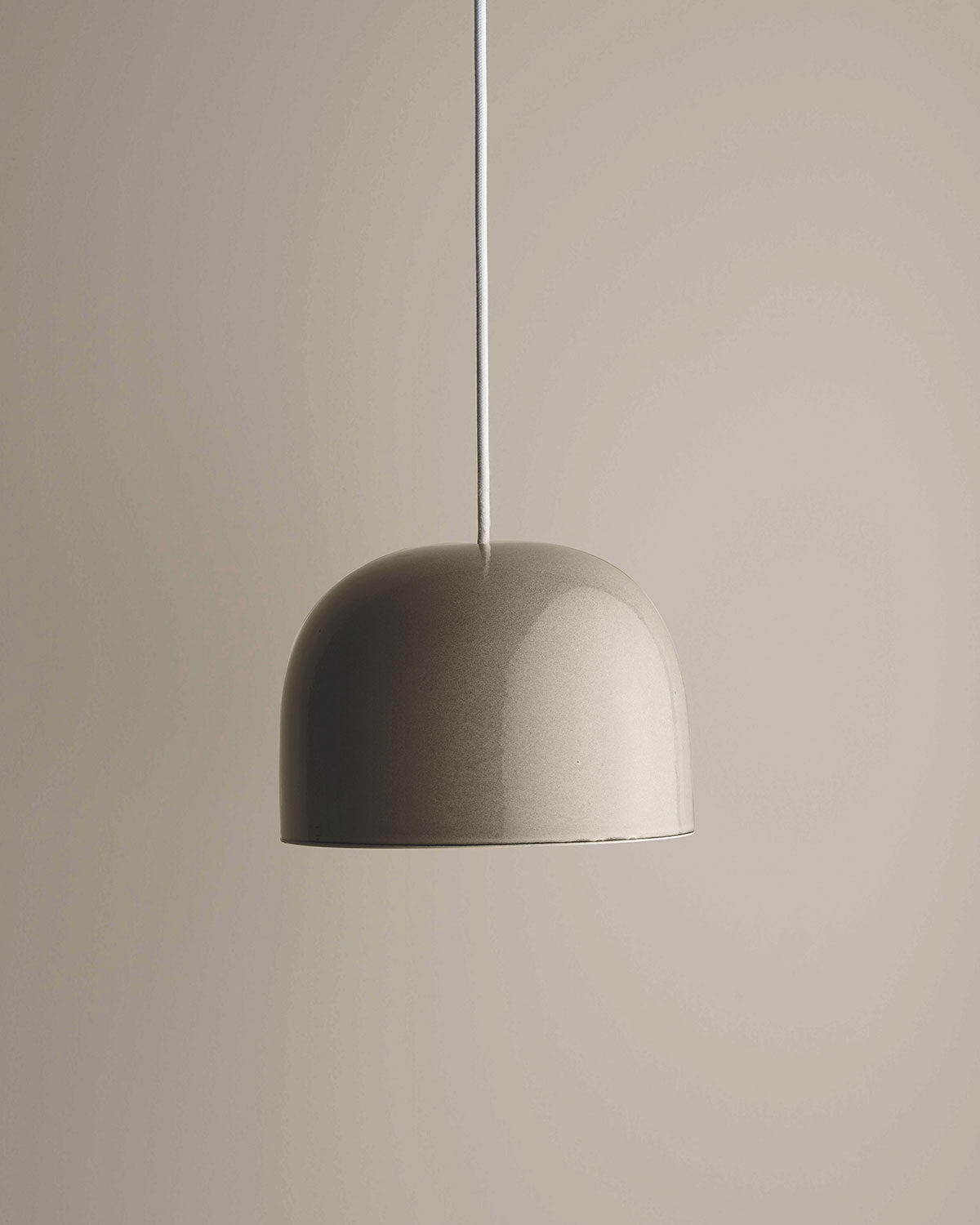 Small Ceramic Pendant Bell Light / Saltbush