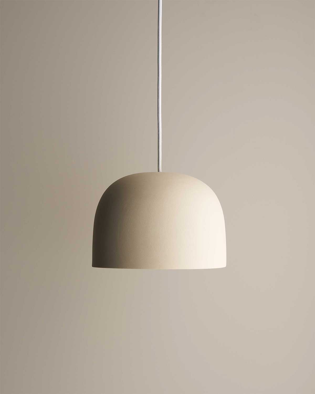 Small Ceramic Pendant Bell Light / Bone