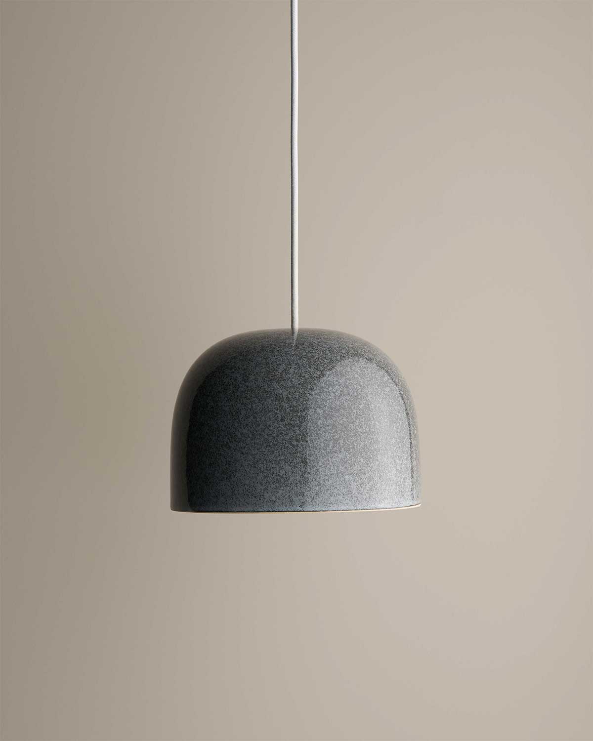 Small Ceramic Pendant Bell Light / Storm