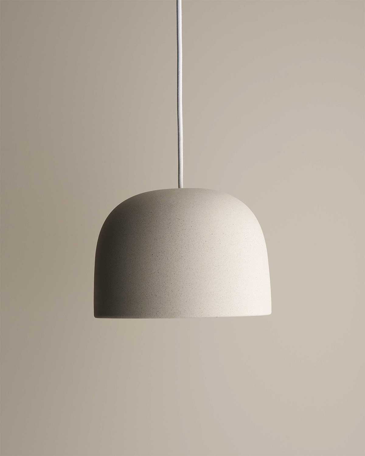 Large Ceramic Pendant Bell Light / Stone