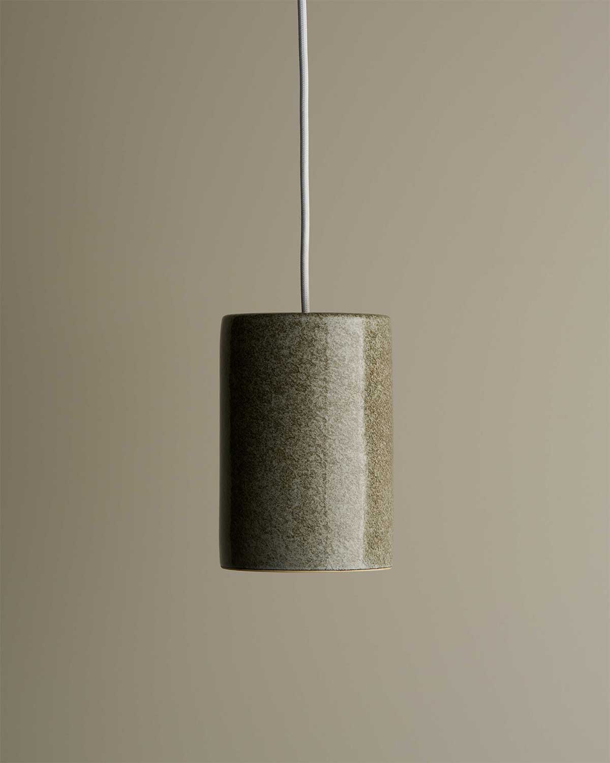 Large Ceramic Pendant Cylinder Light / Rivergum