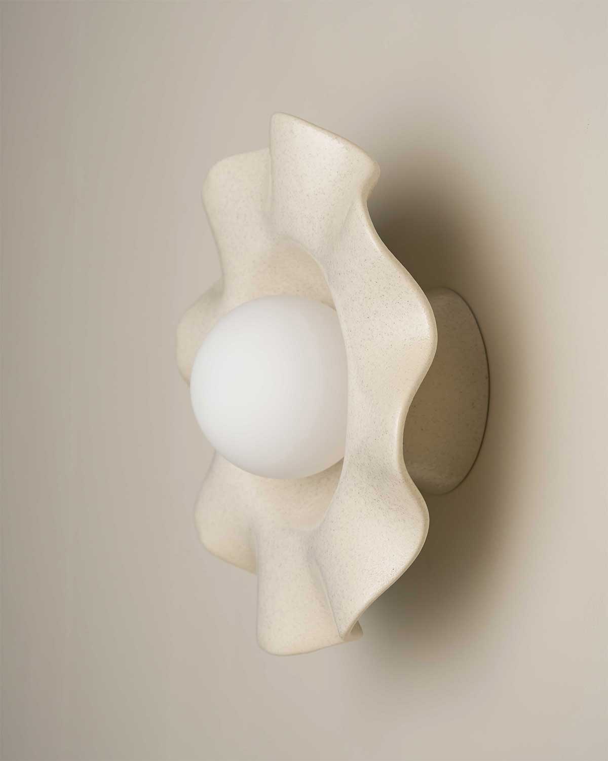 Ceramic Wall Pearl Sconce Light / Poppyseed