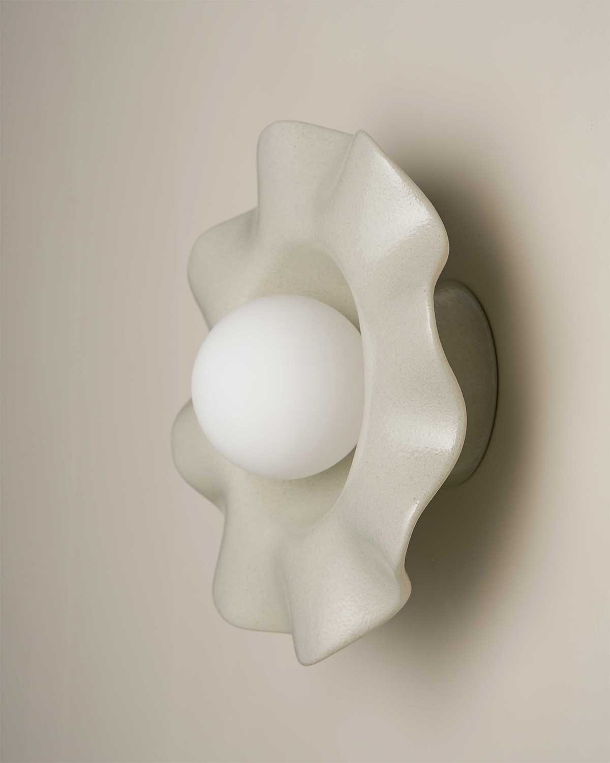 Ceramic Wall Pearl Sconce Light / Shale
