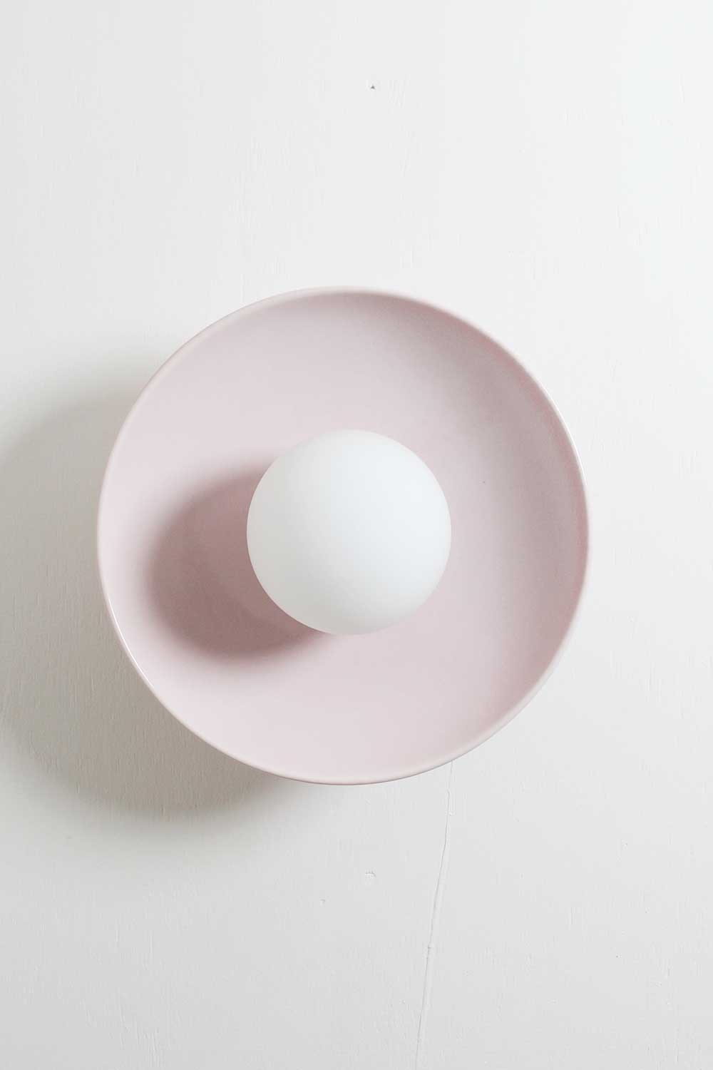 Ceramic Wall Dish Sconce Light / Rose Quartz