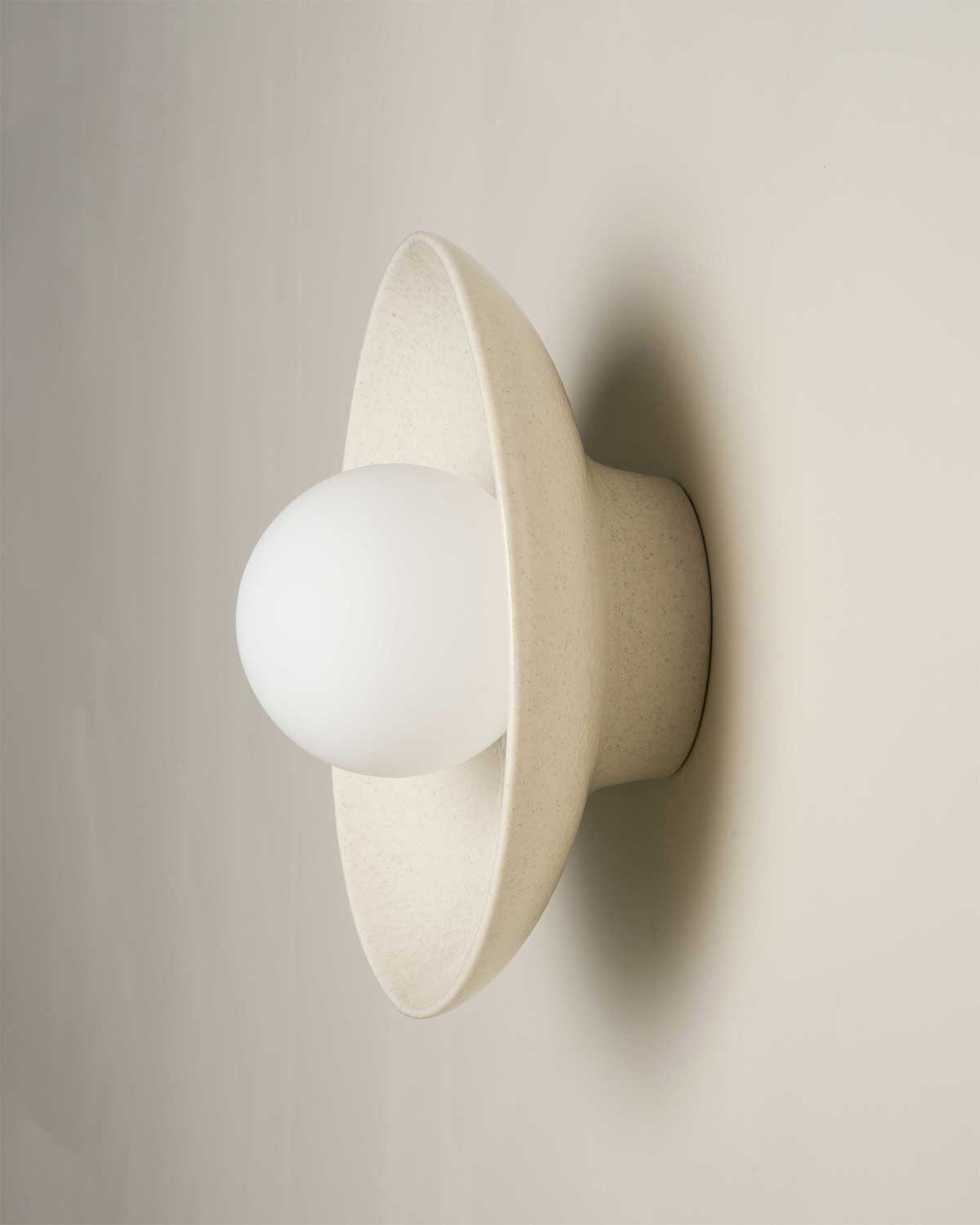 Ceramic Wall Dish Sconce Light / Poppyseed