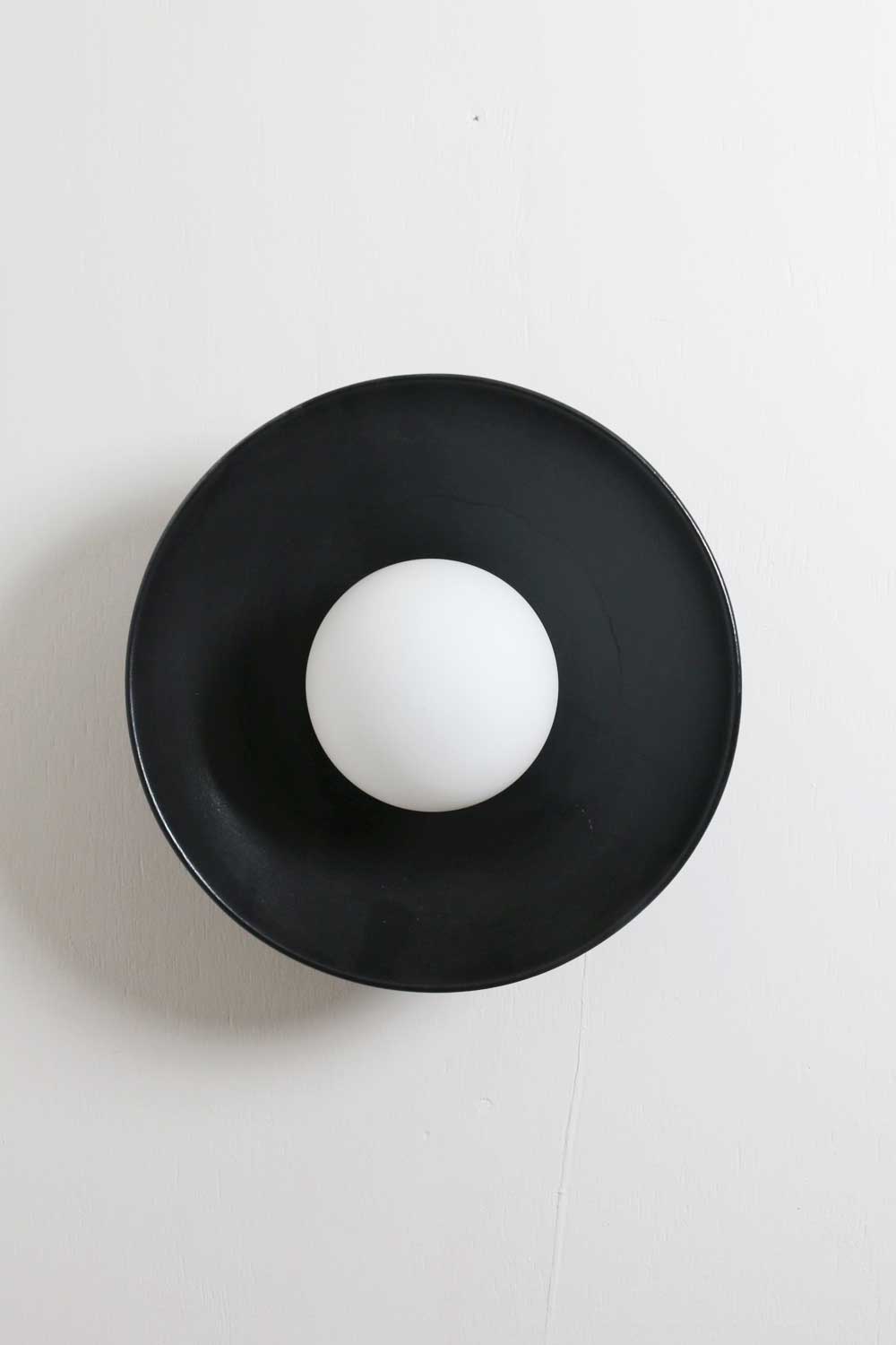 Ceramic Wall Dish Sconce Light / Liquorice
