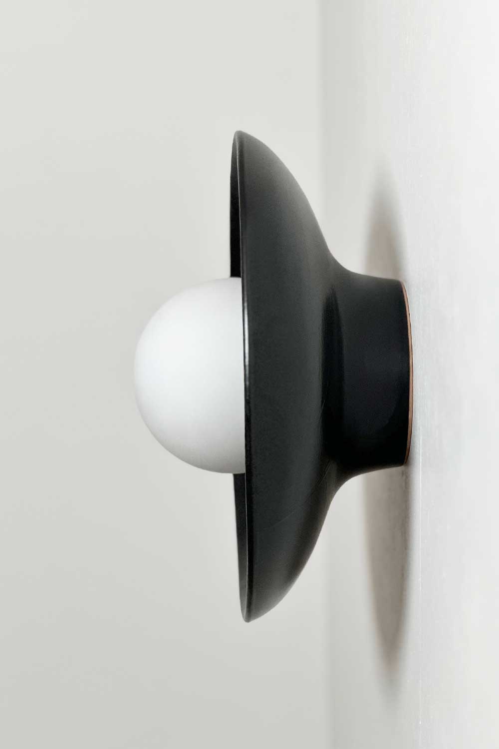 Ceramic Wall Dish Sconce Light / Liquorice