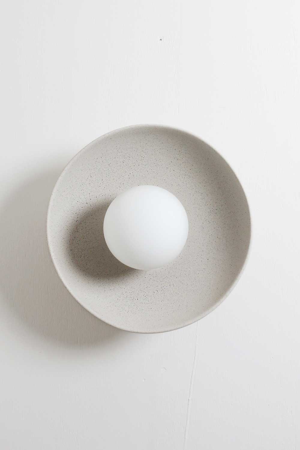 Ceramic Wall Dish Sconce Light / Stone