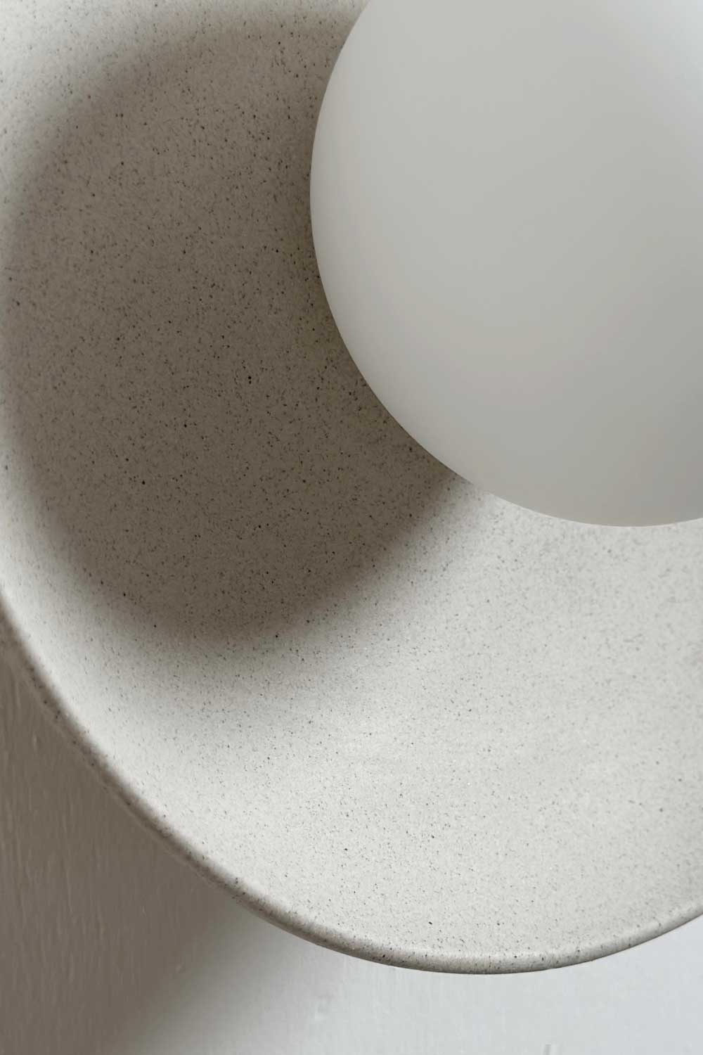Ceramic Wall Dish Sconce Light / Stone