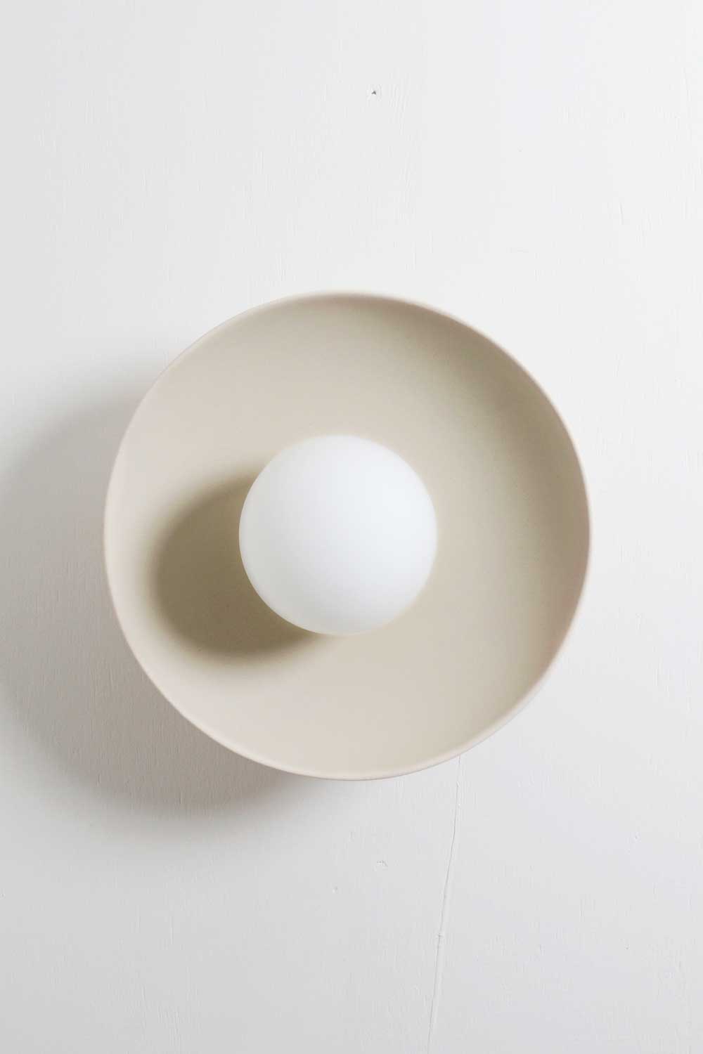 Ceramic Wall Dish Sconce Light / Bone