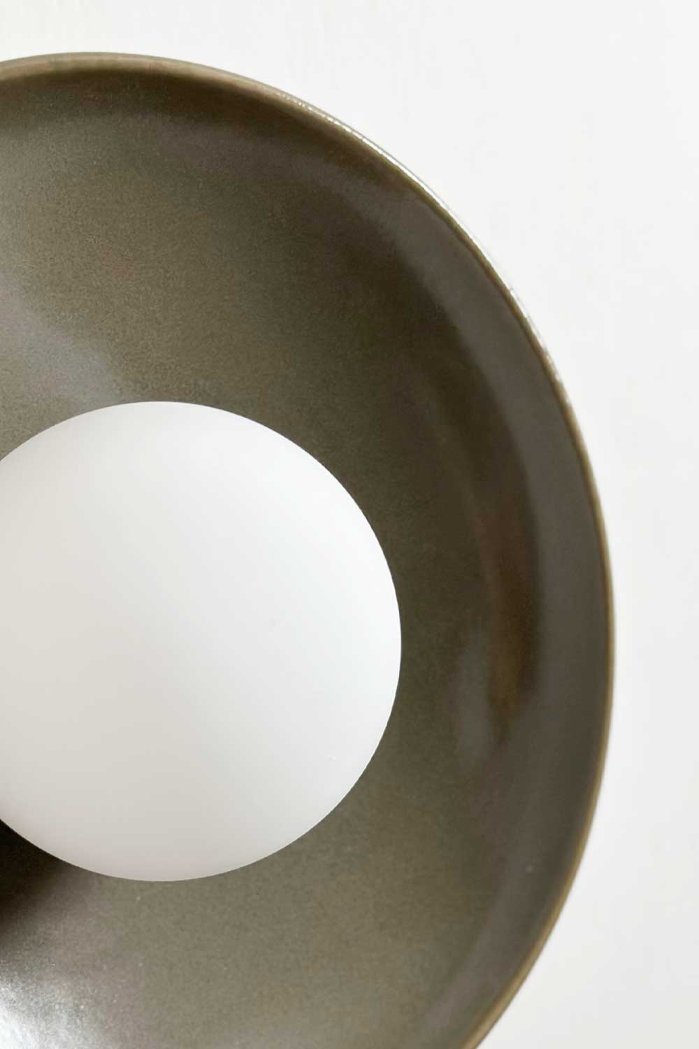 Ceramic Wall Dish Sconce Light / Olive