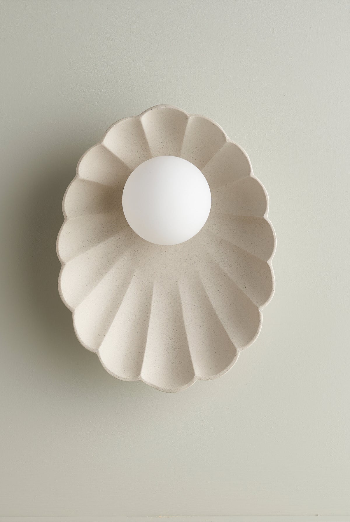 Ceramic Wall Oyster Sconce Light / Stone