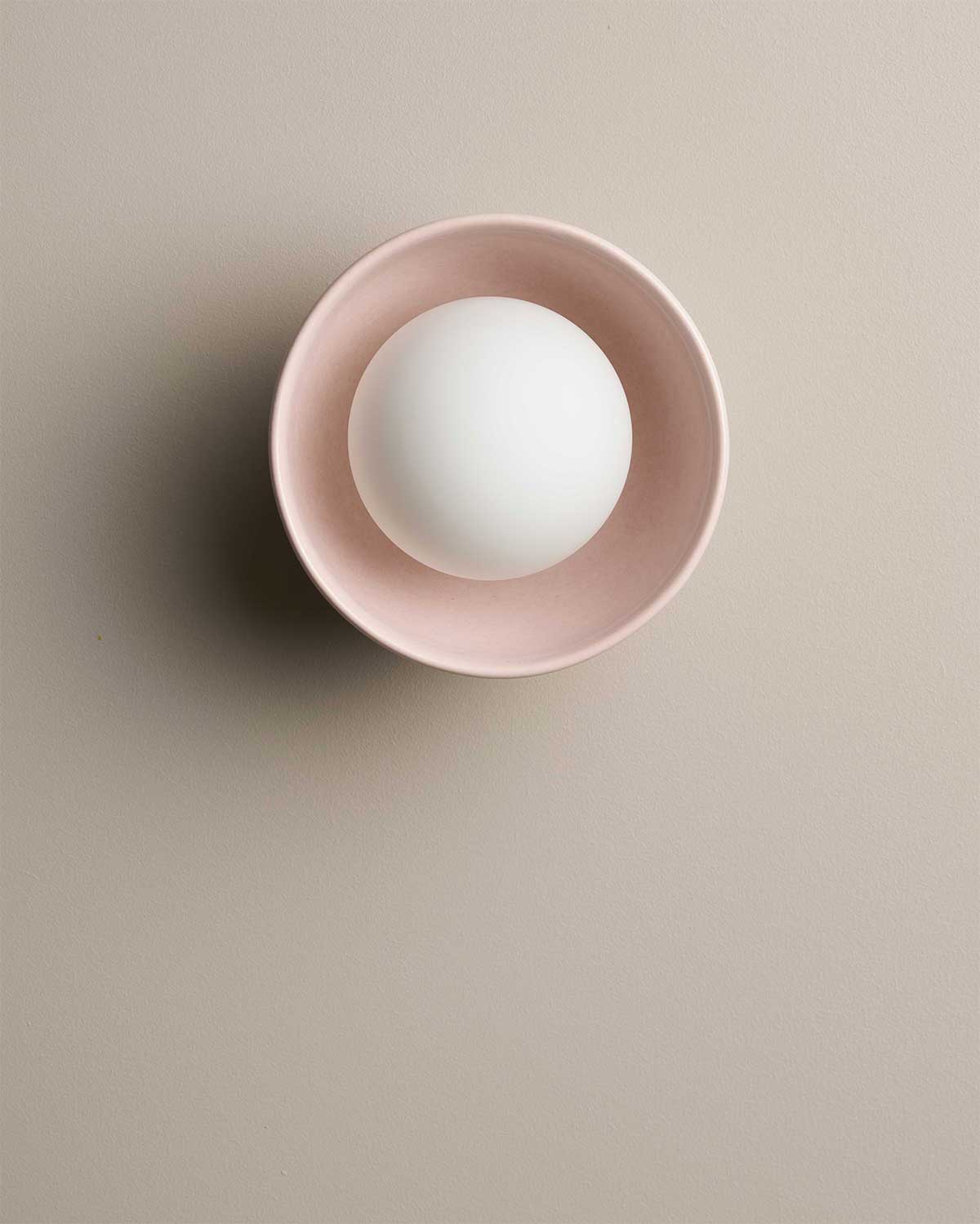 Ceramic Wall Bowl Sconce Light / Rose Quartz