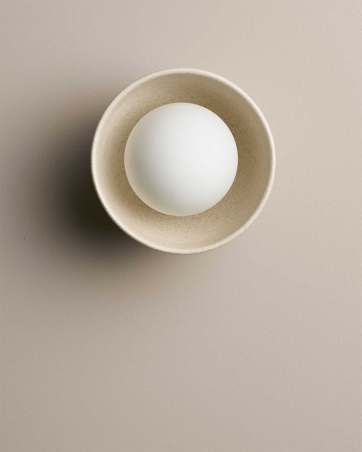 Ceramic Wall Bowl Sconce Light / Poppyseed