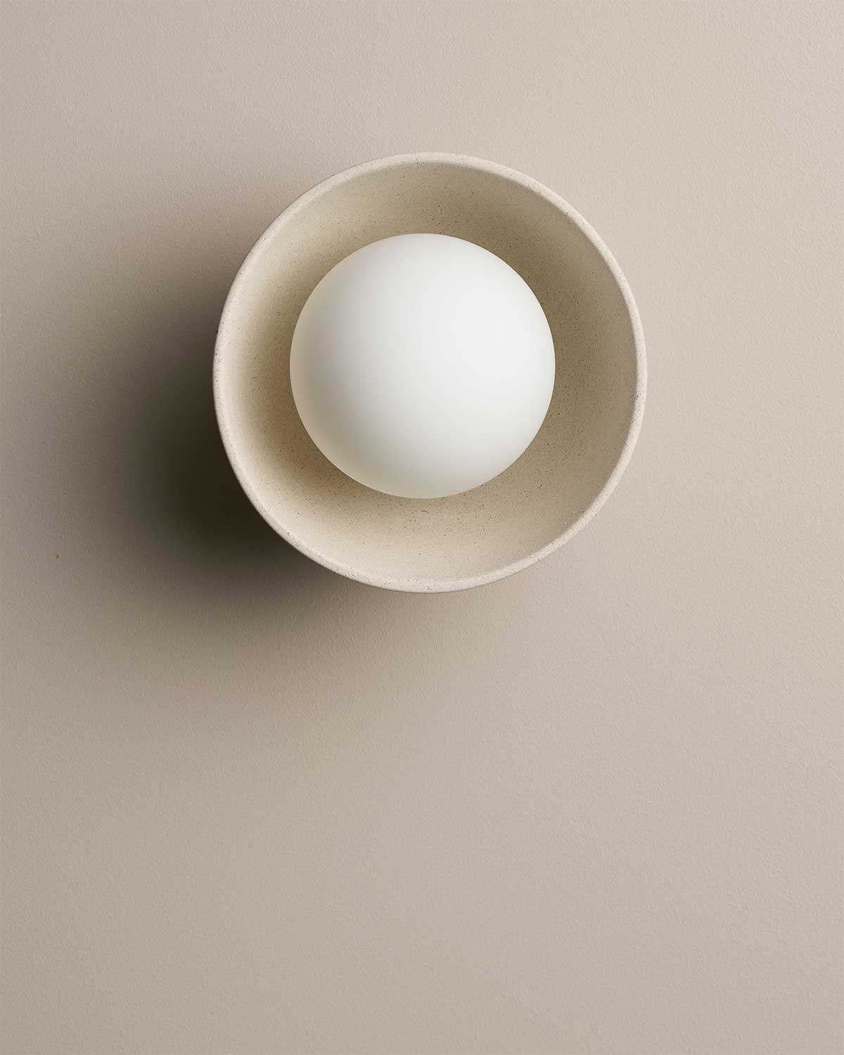 Ceramic Wall Bowl Sconce Light / Stone