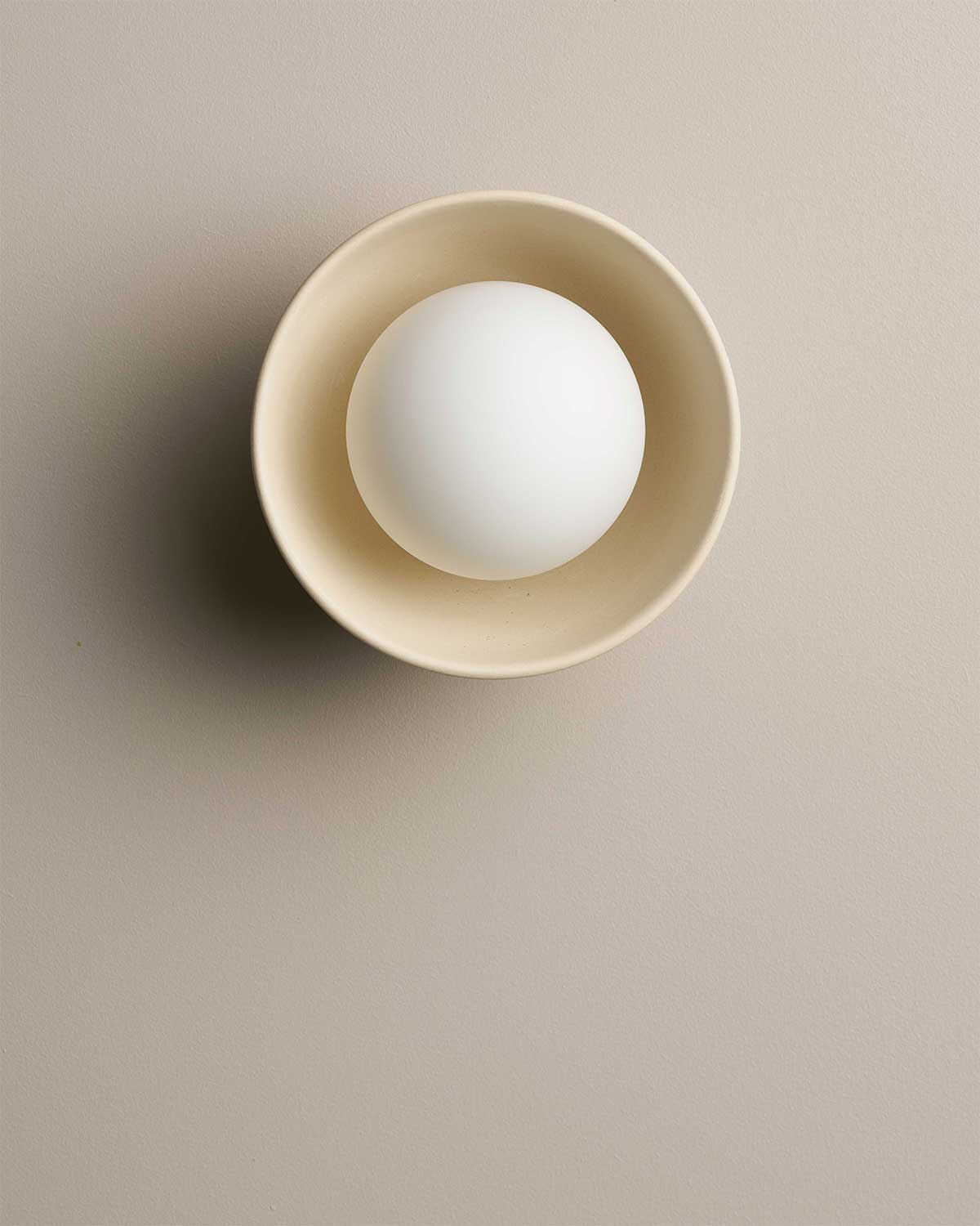 Ceramic Wall Bowl Sconce Light / Bone