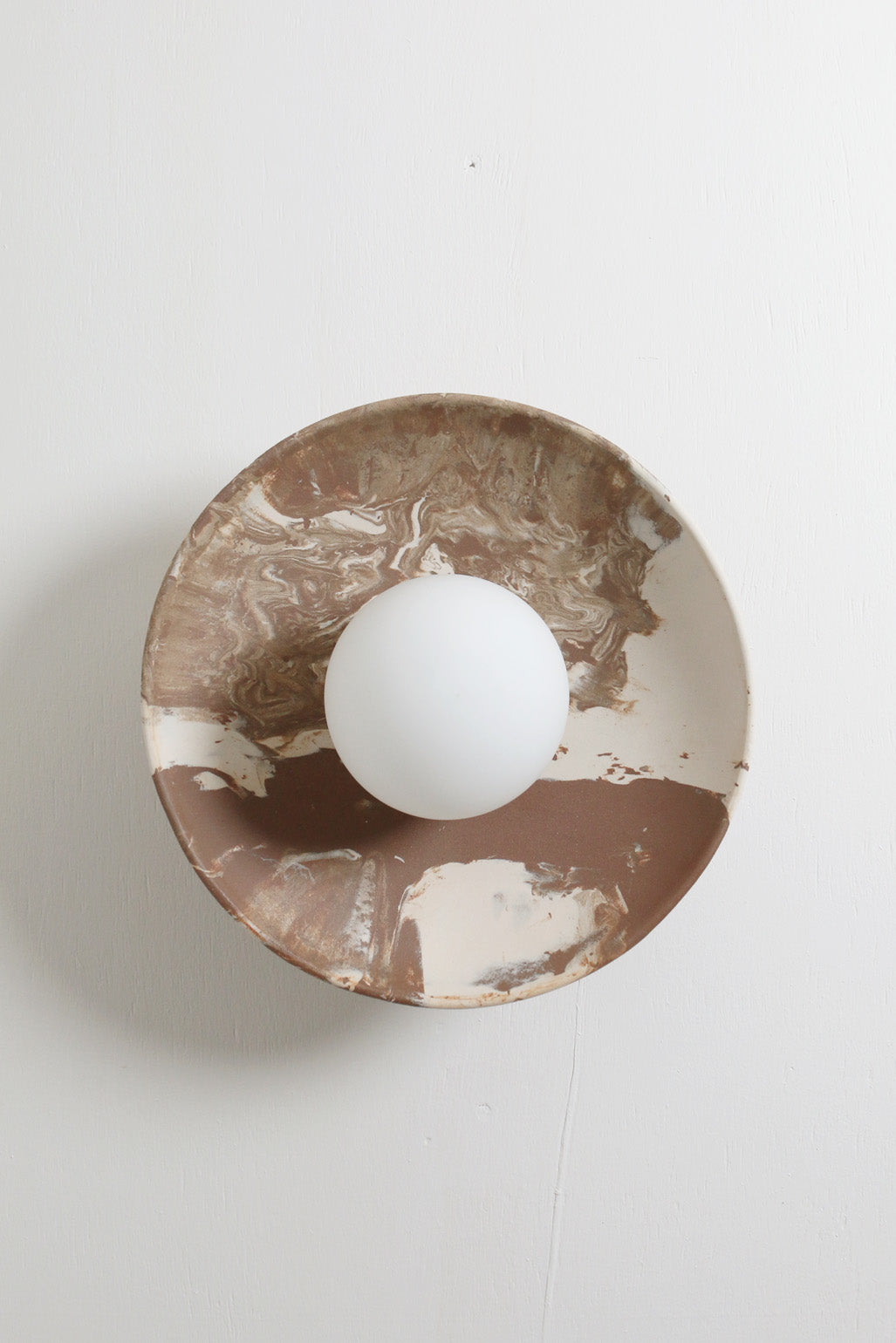 Ceramic Wall Dish Sconce Light / One Made #2