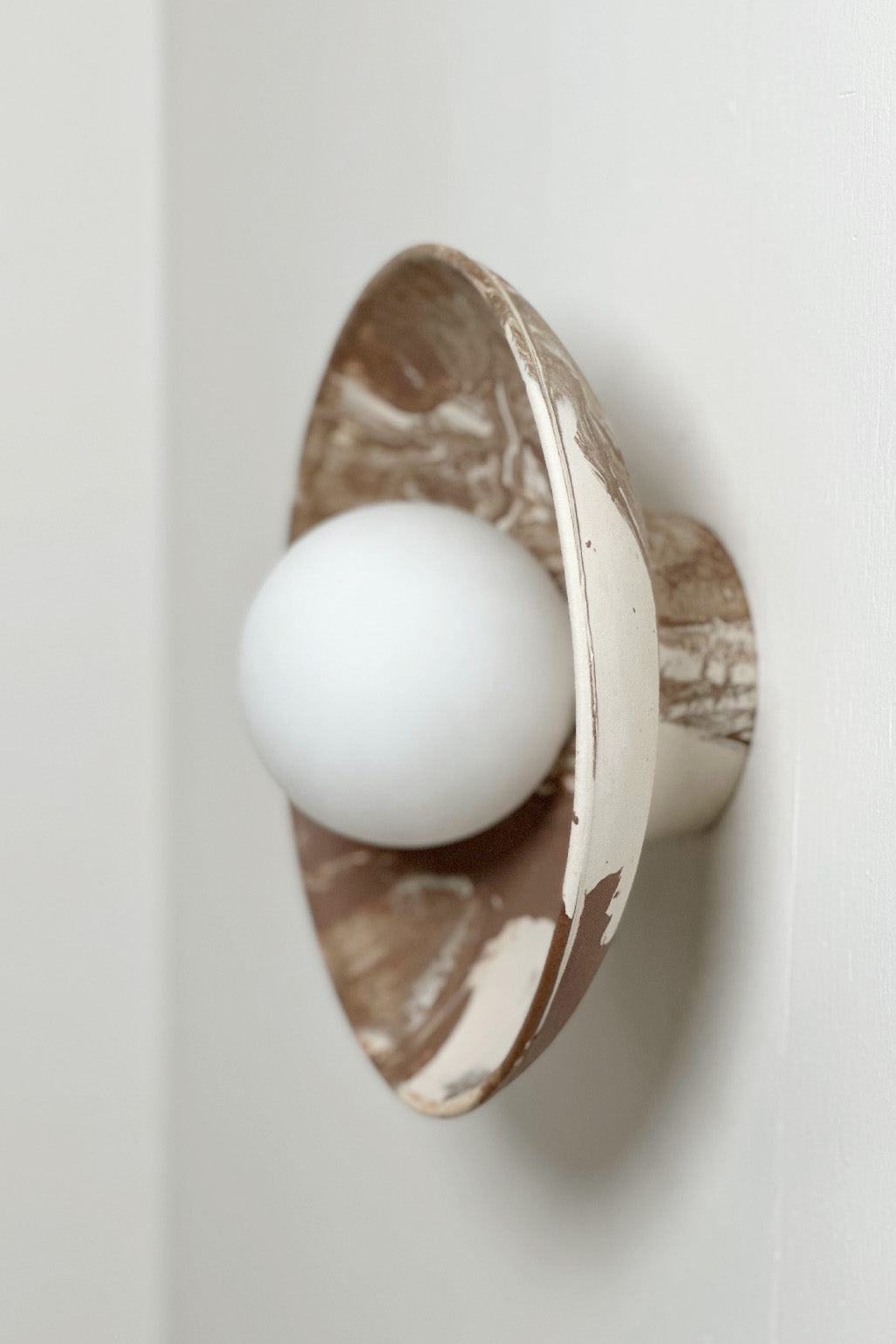 Ceramic Wall Dish Sconce Light / One Made #2