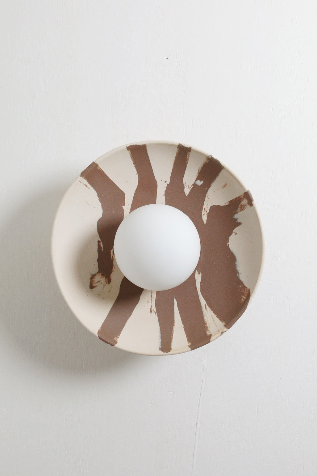 Ceramic Wall Dish Sconce Light / One Made #3