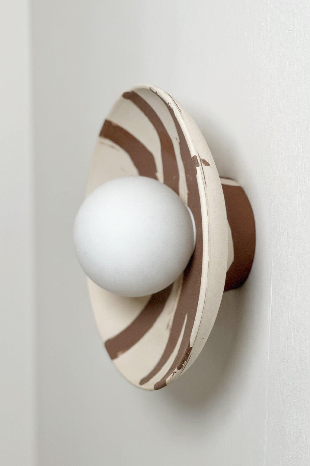 Ceramic Wall Dish Sconce Light / One Made #3