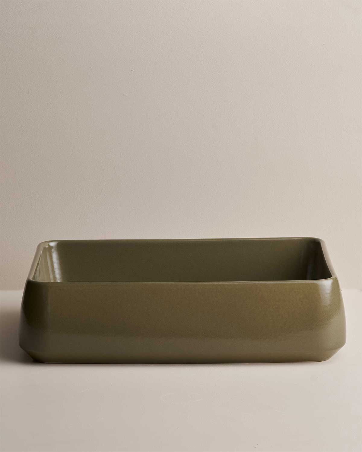 Kiln 515 Ceramic Above Counter Basin / Olive