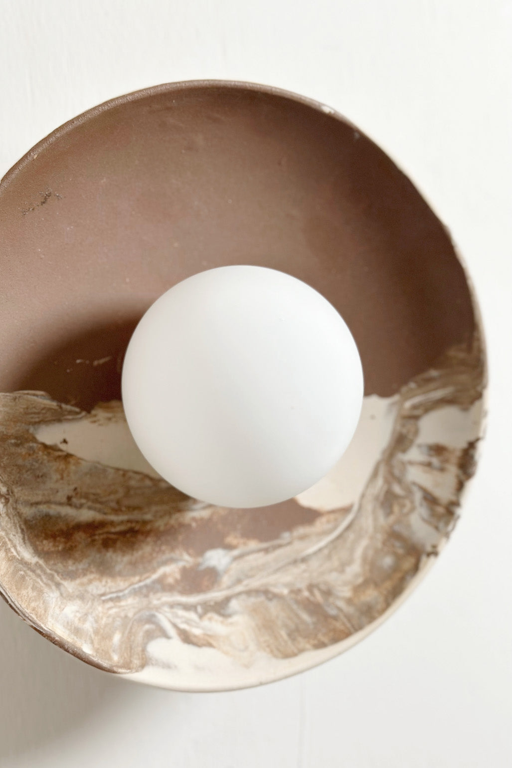 Ceramic Wall Dish Sconce Light / One Made #5
