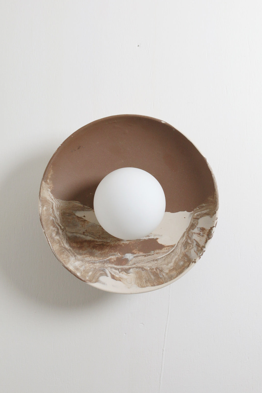 Ceramic Wall Dish Sconce Light / One Made #5