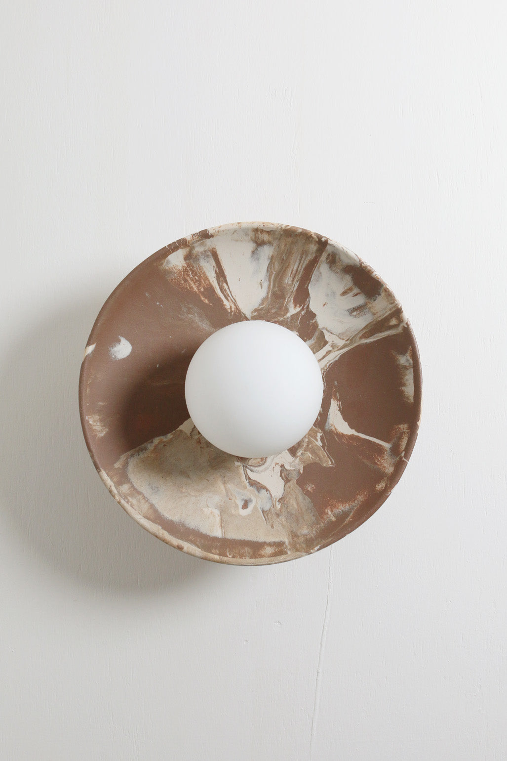 Ceramic Wall Dish Sconce Light / One Made #6