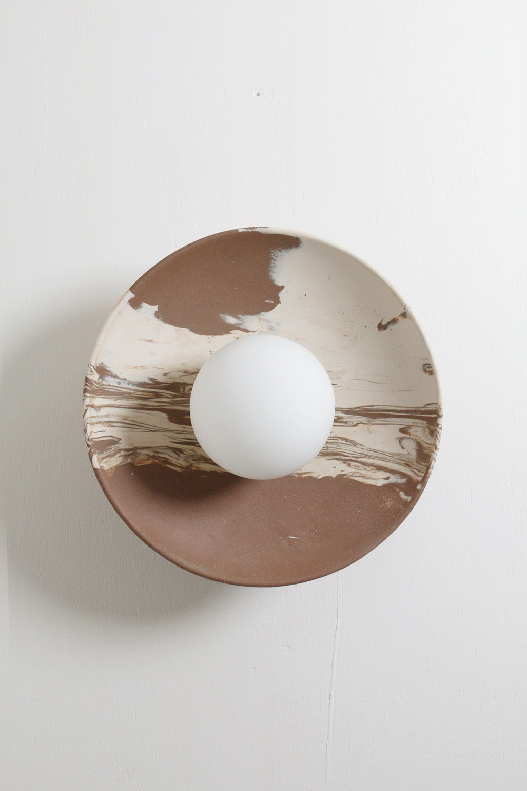 Ceramic Wall Dish Sconce Light / One Made #7