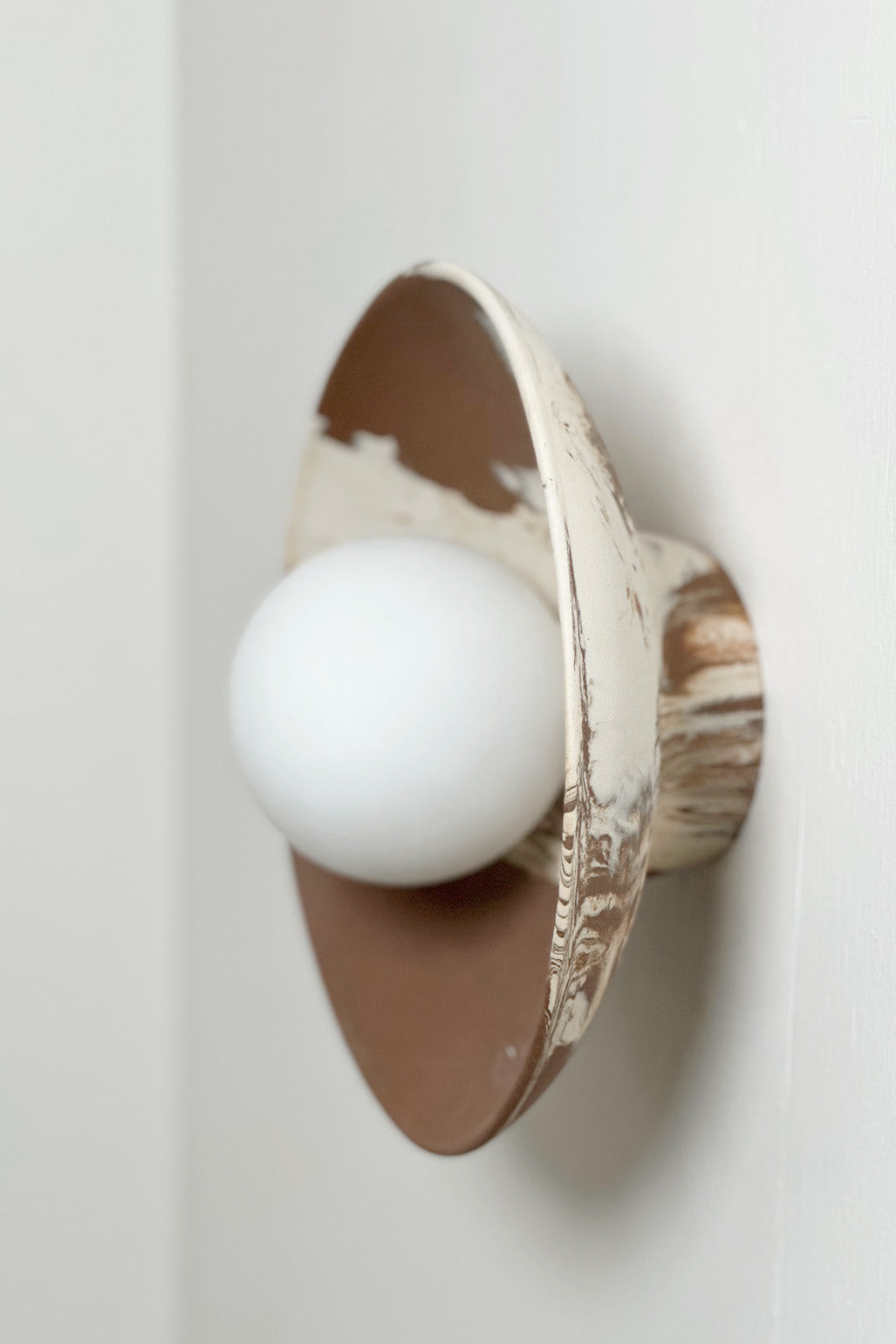 Ceramic Wall Dish Sconce Light / One Made #7