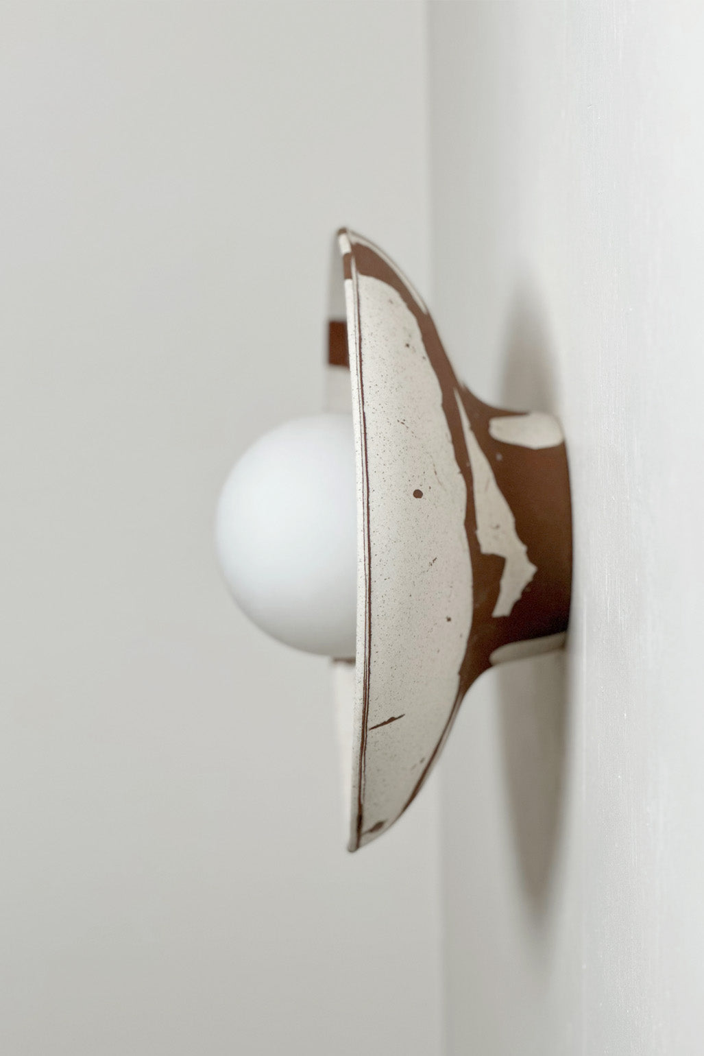 Ceramic Wall Dish Sconce Light / One Made #9