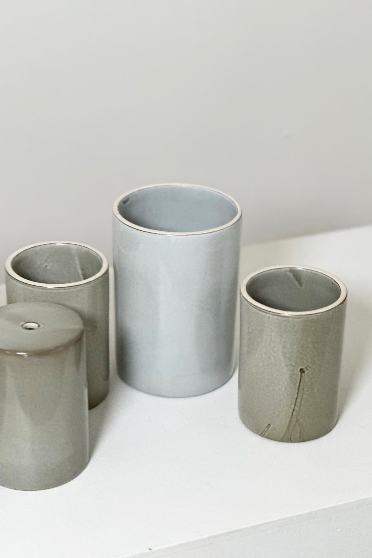 Small Ceramic Pendant Bell Light / Saltbush