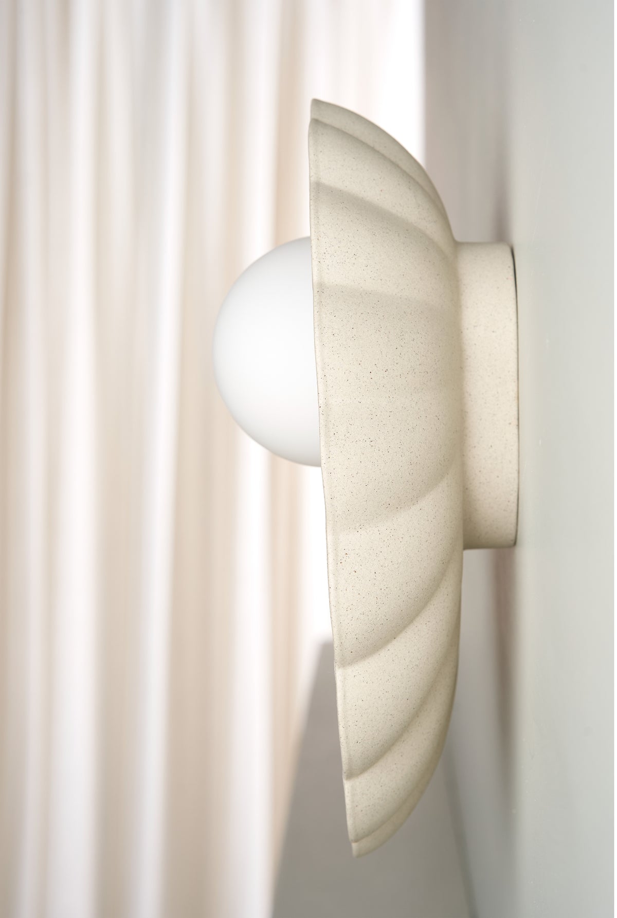 Ceramic Wall Oyster Sconce Light / Stone
