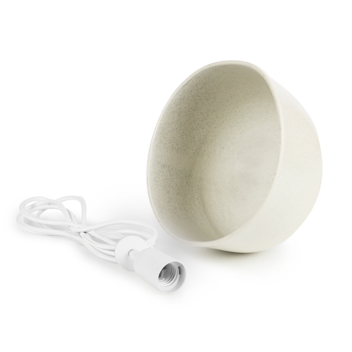Large Ceramic Pendant Bell Light / Bone