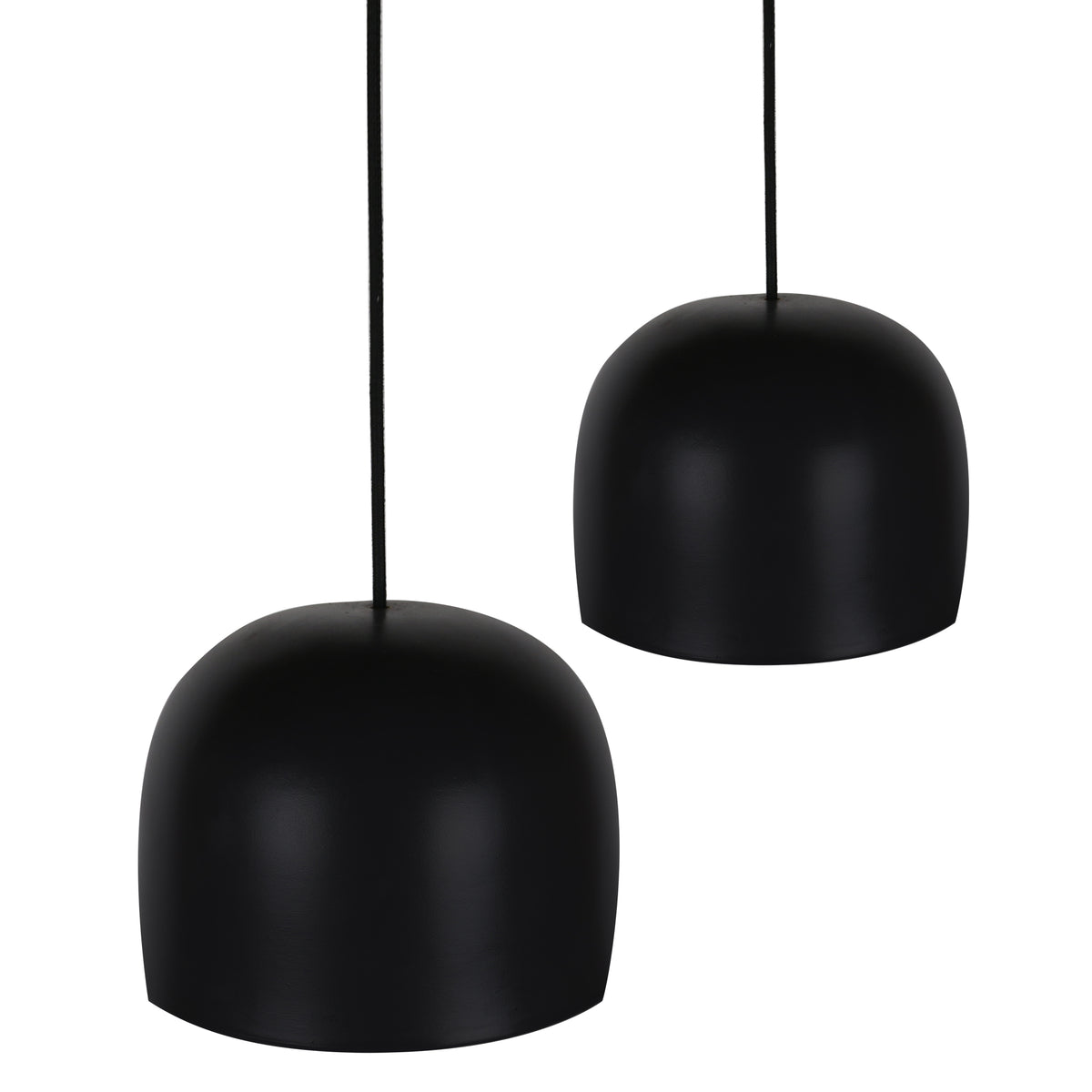 Large Ceramic Pendant Bell Light / Liquorice