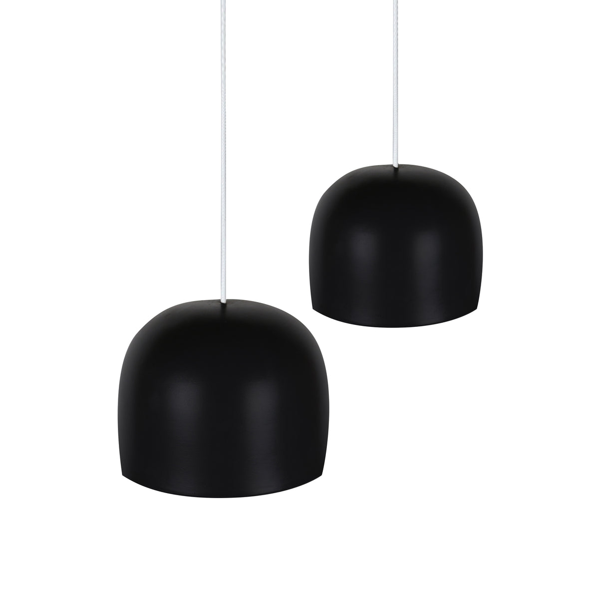 Small Ceramic Pendant Bell Light / Liquorice