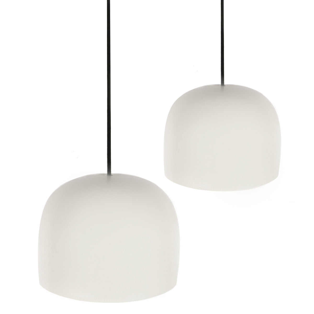 Large Ceramic Pendant Bell Light / Bone