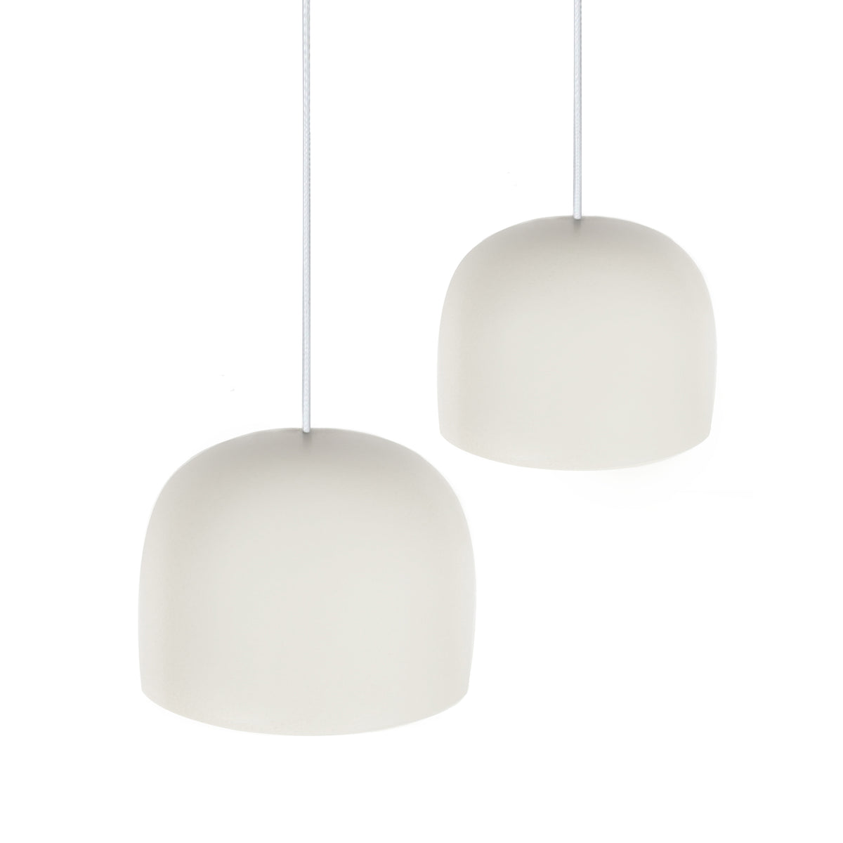 Small Ceramic Pendant Bell Light / Bone