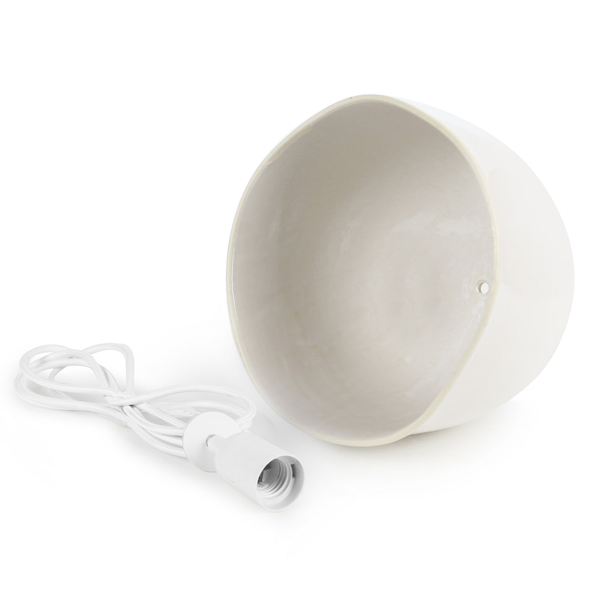 Small Ceramic Pendant Bell Light / Bone