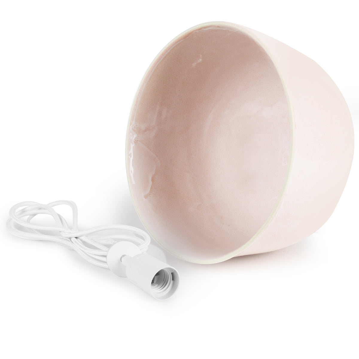 Small Ceramic Pendant Bell Light / Rose Quartz