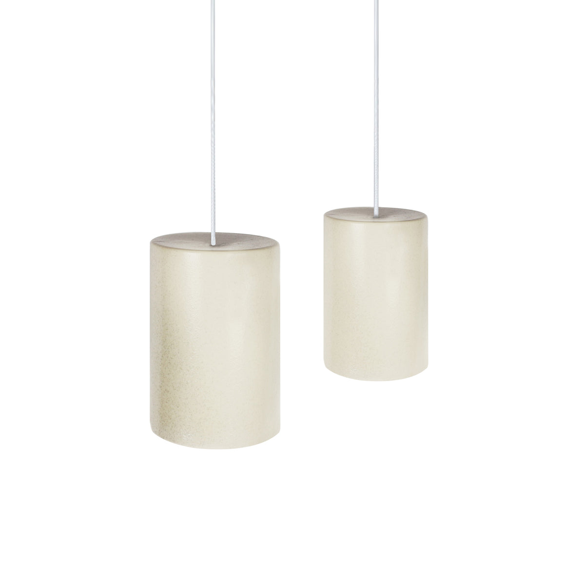 Small Ceramic Pendant Cylinder Light / Poppyseed