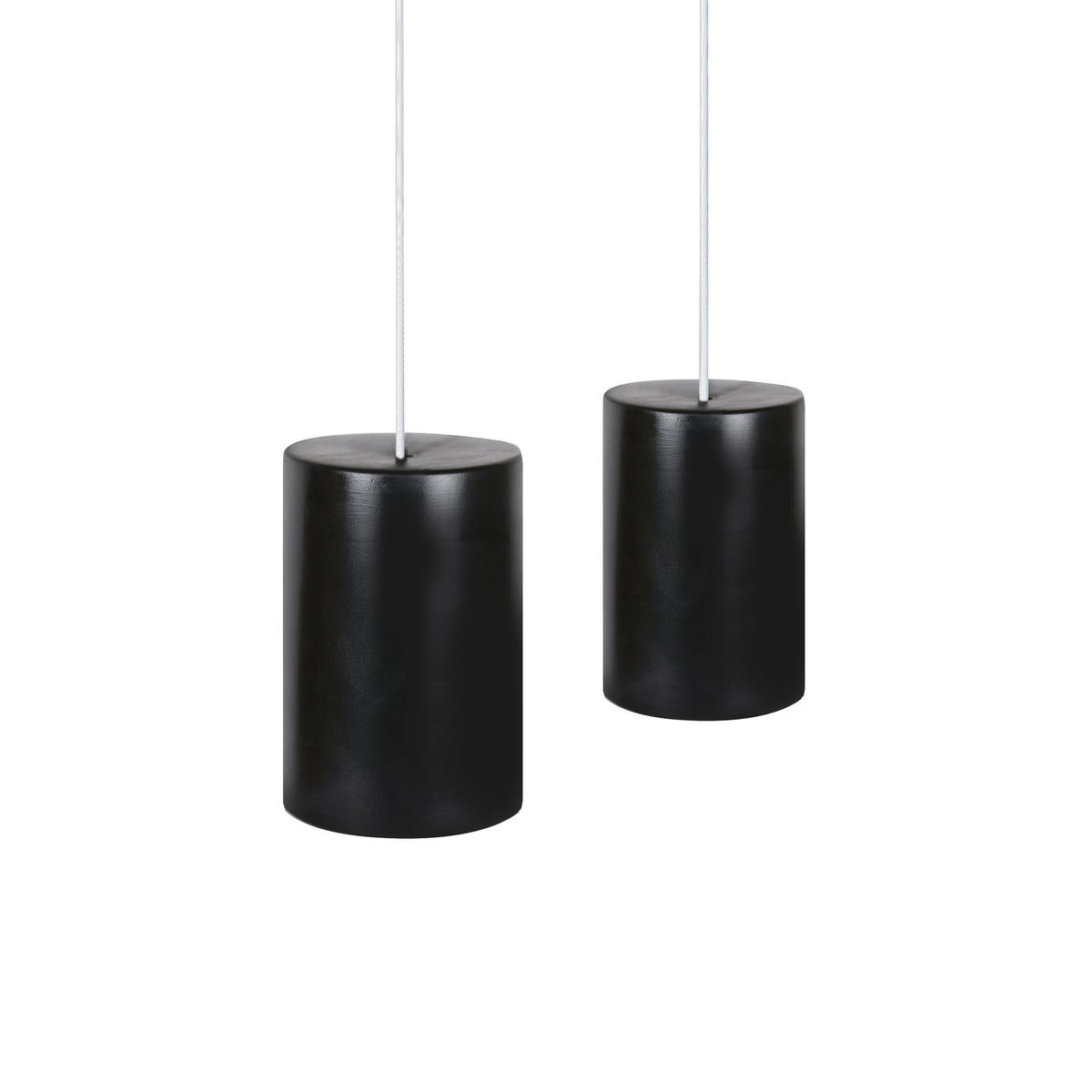 Small Ceramic Pendant Cylinder Light / Liquorice