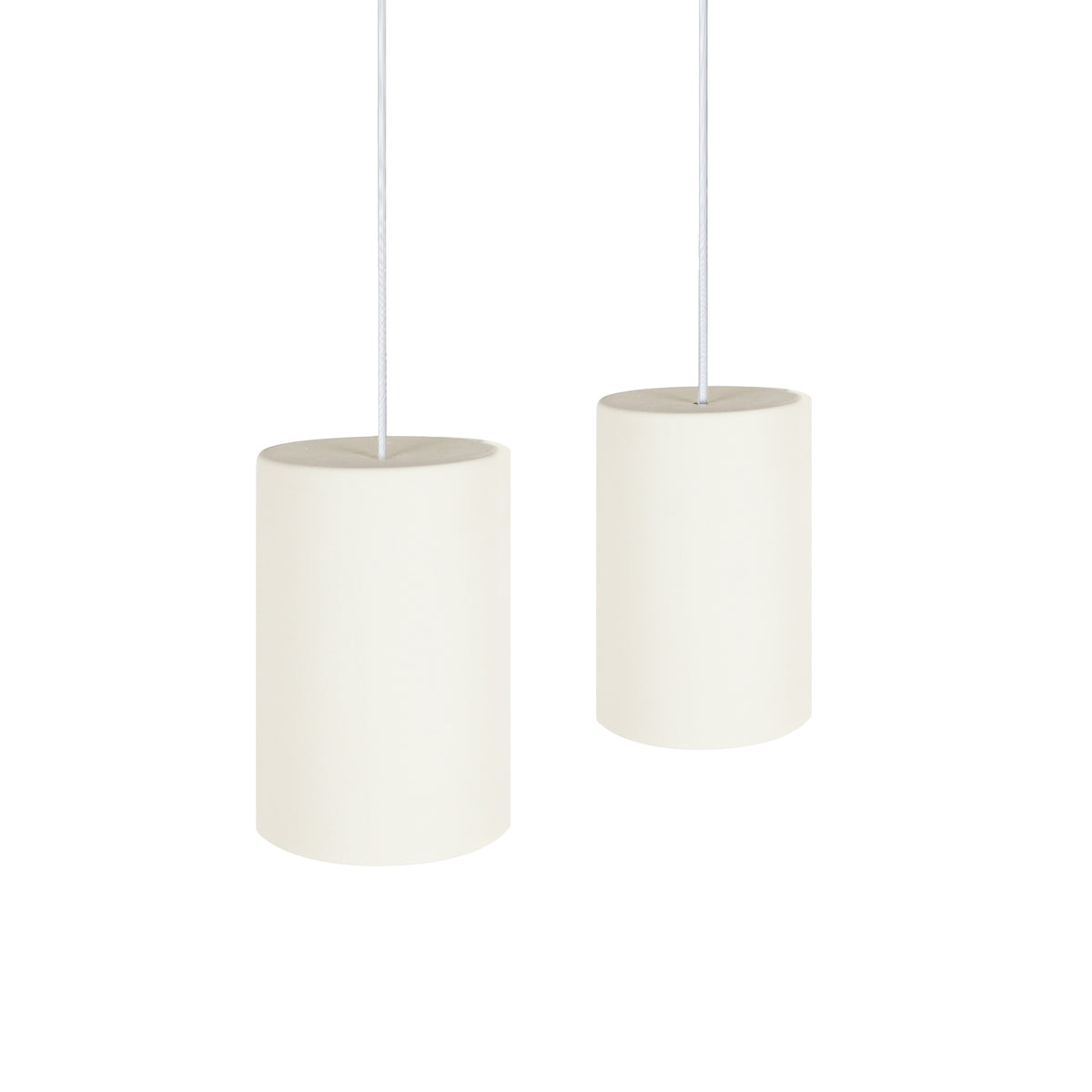 Small Ceramic Pendant Cylinder Light / Bone