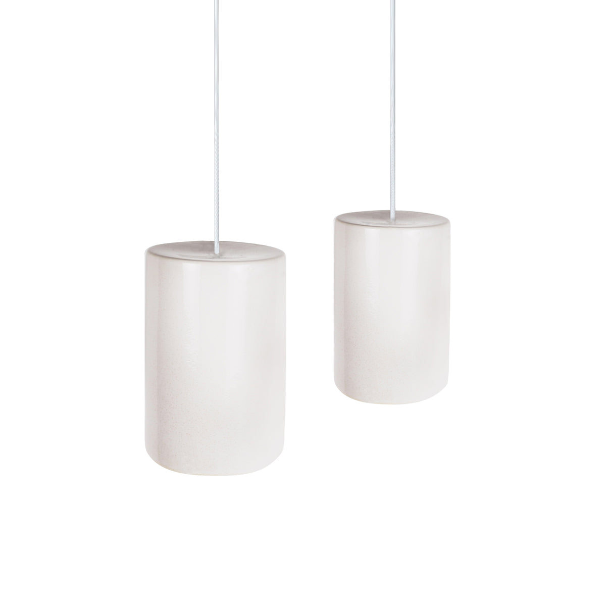 Small Ceramic Pendant Cylinder Light / Coast