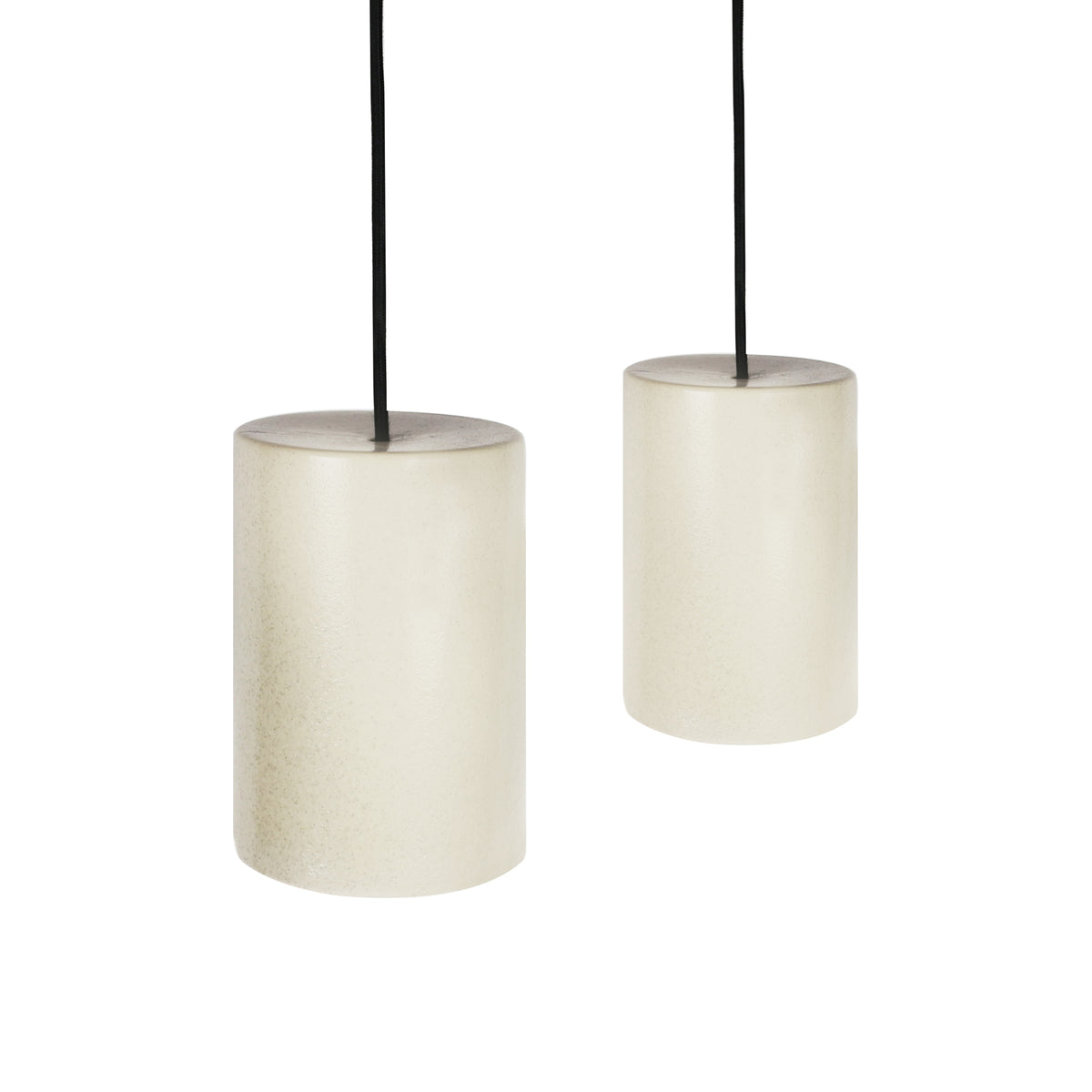 Large Ceramic Pendant Cylinder Light / Poppyseed