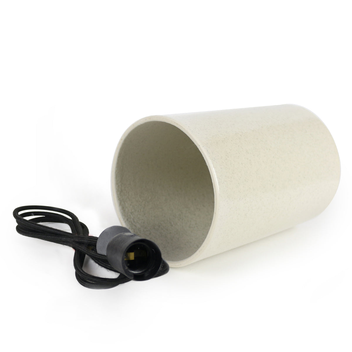 Large Ceramic Pendant Cylinder Light / Poppyseed